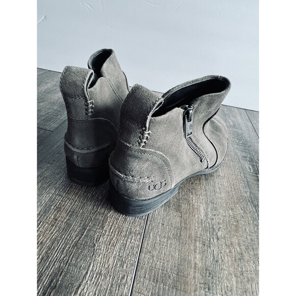 UGG Aureo Suede Side Zip Ankle Boots Olive Green Sz US 7.5/UK 5.5/UE 38.5 - Picture 11 of 13